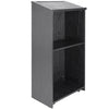 Podium Stand 47 in Hostess Stand with Rolling Wheels&Storage Shelve Black