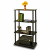 Small Black Bookcase Shelving Storage Unit Wooden Display Stand Cabinet 4 Tier