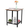 2 Tier Coffee Table Sofa Side End Tea Table with Storage Shelf for Living Room