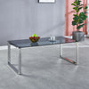 Modern Grey Glass Lounge Living Room Coffee Table Metal Chrome Legs Home Office