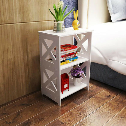 White Bedside Table Drawer Cabinet Small Side End Table Nightstand Storage Shelf