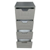 4 Drawer Bathroom Cabinet Chest Wooden Storage Cupboard Unit Grey Freestanding
