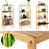 Storage Shelves Bamboo Floor Shelving Unit 4 Tier Display Rack for Kitchen Room