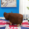 Brown Animal Footstool Ottomans Stool Kid Toy Gift Faux Leather Elephant Lovely