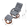 Executive Swivel Lounge Recliner Chair High Back &Footstool Armchair Padded Sofa