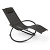 Rocking Lounger Chair Zero Gravity Rocker Outdoor Patio Garden Recliner Black