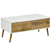 Coffee Table 4 Drawers for Living Room Reception Room Functional Table, Natural