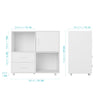 Mobile File Cabinet Lateral Filing Cabinet with 2 Drawers and Open Compartments