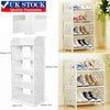 Cabinet White 3/4/5 Tiers Shoe Rack Storage Shelf Display Stand Organiser Unit