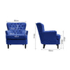 Scallop Back Velvet Armchair Occasional Accent Chair Soft Seat Sofa w/ Footstool