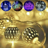 Solar LED Moroccan Ball Garden String Fairy Lights Hanging Lantern Lamp Outdoor