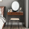 Vanity Makeup Dressing Table Wooden Cosmetic Table Stool Set W/ Light & Mirror