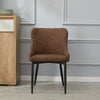 2X Brown/Grey Faux leather/Velvet Dining Chairs Set Kitchen Dining Room Chairs