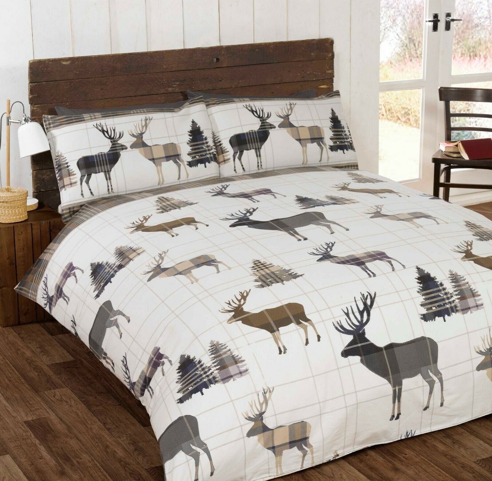 THERMAL 100% BRUSHED COTTON FLANNELETTE QUILT DUVET COVER BED SET COSY WARM SOFT