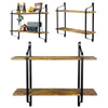 Floating Wall Shelves Rustic Wood Shelf Metal Hanging Storage Rack Shelving Unit