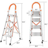 Folding 4 Step Ladder Safety Non Slip Mat Tread Small Stool Ladders Kitchen Home