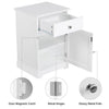 Bedside Table w/ Drawer & Door, Bedside Cabinet Nightstand,End Table White/Black