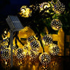 50 LED Moroccan Solar Garden String Lights Hanging Lantern Fairy Light Outdoor