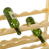 24 Bottle Wood Storage Wine Rack Glass Holder Display Stand Shelf Corner Table