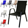 Stacking Textoline Chair Black Outdoor Bistro High Back Seating Restaurant Cafe