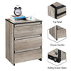 Simple 3-Drawer Vertical Side Table, Storage Nightstand for Living Room/Bedroom