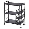 3/4Tier Kitchen Trolley on Wheels Drawer Baskets Rolling Cart Storag Rack Handle