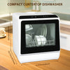 5L Mini Dishwasher 6-Program Table Top Freestanding Dish Cleaner LED Dish Basket