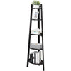5 Tier Ladder Corner Bookcase Shelving Storage Rack Display Organiser Black