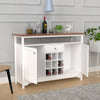 Farmhouse Kitchen Storage Cabinet Sideboard with 9 Wine Rack Buffet Cupboards