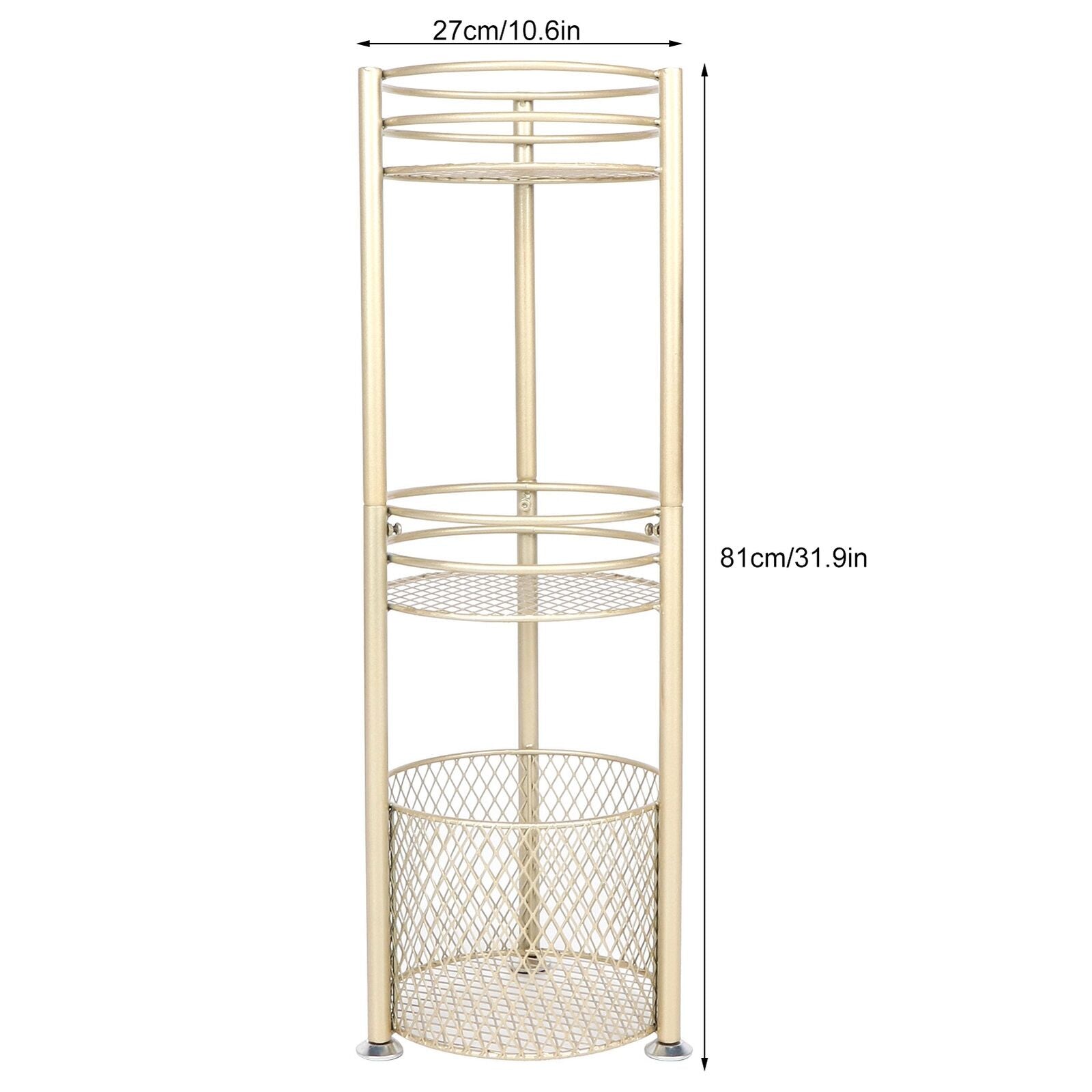 Bathroom Corner Shelf 3 Tier Shelving Rack Unit Display Stand Kitchen – Quildinc
