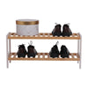 2 Tier Wood Shoe Rack Storage Shelf Stand Hallway 6-8 Pairs of Shoes
