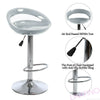 2* Grey Bar Stools Curved Glossy ABS Seat Gas Lift Swivel Chrome Leg Pub Club
