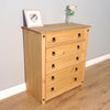Corona Chest of Drawers 5 Drawer Rustic Mexican Solid Pine