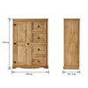 Corona Wardrobe Tallboy Small Mexican Solid Pine 1 Door 4 Drawer Chests Bedroom