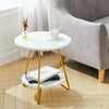 58cm 2 Tier Coffee Tea Table Nordic Living Room Sofa Side End Table Metal Legs