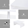 White 2 Tier Coffee Table End/Side Table w/Open Shelf Modern Design Living Room
