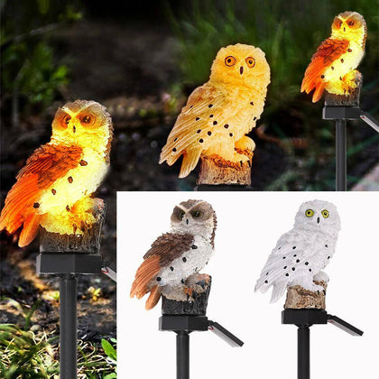 Owl Animal Solar LED Garden Lights Lawn Ornament Waterproof Outdoor Lamp Décor