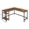 HOOBRO Computer Desk L-Shaped Corner Desk Office Writing Desk with 2 Shelves