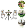 Mosaic Bistro Set Outdoor Patio Garden Furniture Side Table Set Folding Chairs