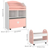 Children Bookcase set of 2 Toy Storage Unit with Wheels Book Organizer Removable