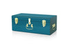 Beautify Storage Trunk Teal Metal Gold Hardware Stackable Vintage Lockable Chest