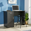 White Black Oak Desk 1 Drawer 1 Door Compact Computer Workstation Home Office