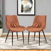 2 x Dining Chairs Faux Leather Padded Living Room Restaurant Kitchen Home Chairs