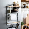 Kitchen Magnetic Organiser Rack Fridge Side Shelf Spice Storage Holder w/ Hooks