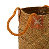 Small Seagrass Bucket Flower Plant Storage Rattan Woven Wicker Basket Pot Decor