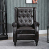 Wingback Recliner Armchair PU Leather Button Tufted Fireside Sofa Chair Home BN