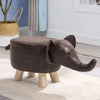 Animal Stool Footstool Footrest Elephant Ottoman Shoe Bench with Sponge Wood Leg