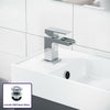 400 mm Basin Vanity Unit Compact Grey Wall Hung Bathroom Sink & Tap Set |