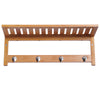 Hallway Wall Mounted Bamboo Shelf Clothes Rack Hanging Coat Hooks Storage