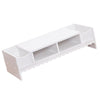 Computer Riser Monitor Stand Tidy PC Laptop Screen TV Desk Storage Rack White